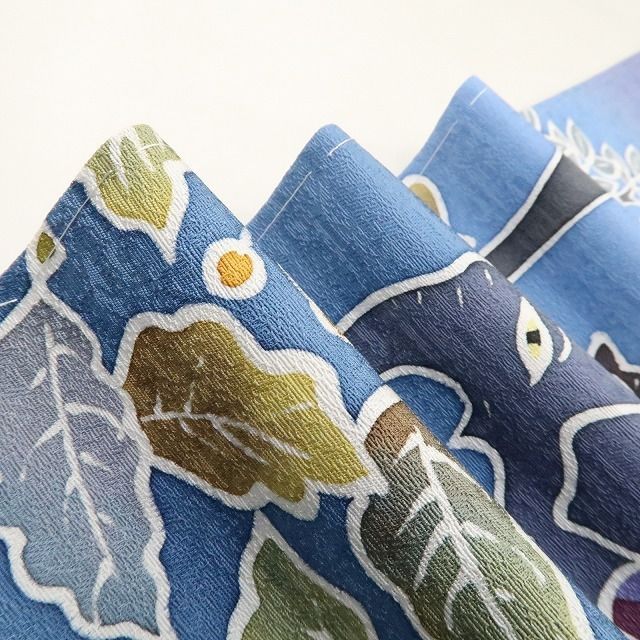 ❁tomihisa❁ 動物柄 猫 象 兎 梟 着物 愛らしくも大人びて モダン和装の粋な心得 正絹 仕付け糸付 訪問着 5233