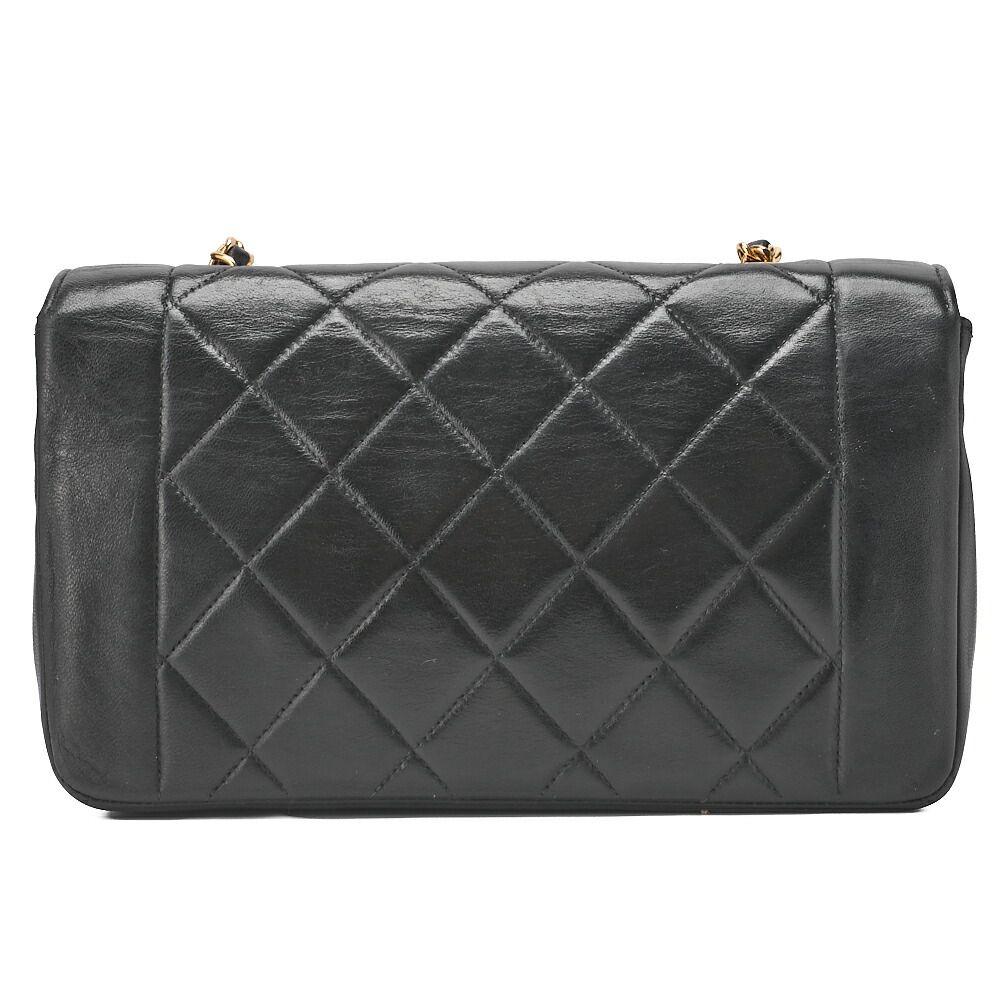  CHANEL シャネル マトラッセ ダイアナフラップ 23 cm チェーンショルダー ラムスキン 黒 ゴールド金具 レディースバッグ ブランド メッセンジャーバッグ ショルダーバッグ