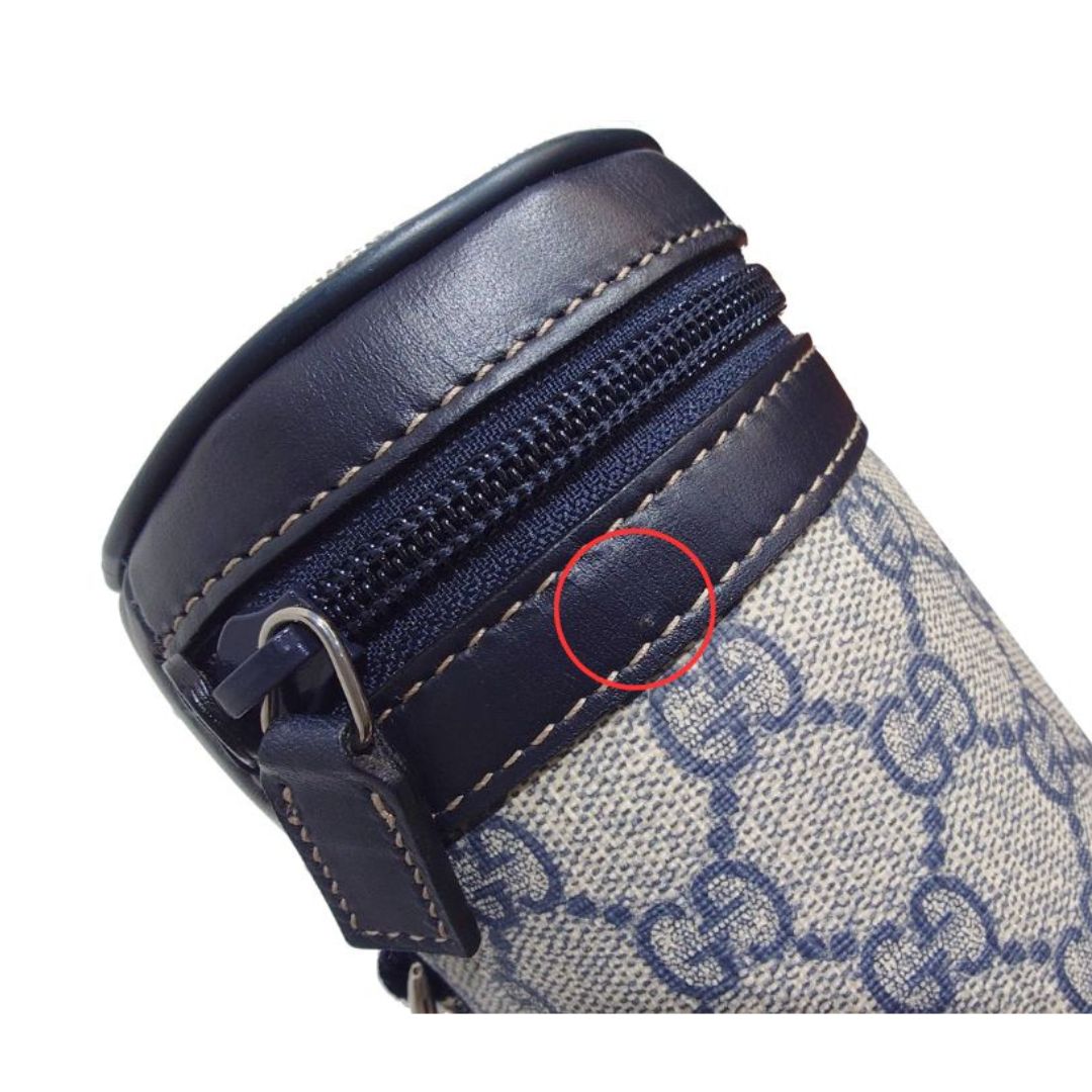  GUCCI グッチ ボトルカバー ボトルケース GGスプリームキャンバス レザー グレー ネイビー 271360 その他 小物