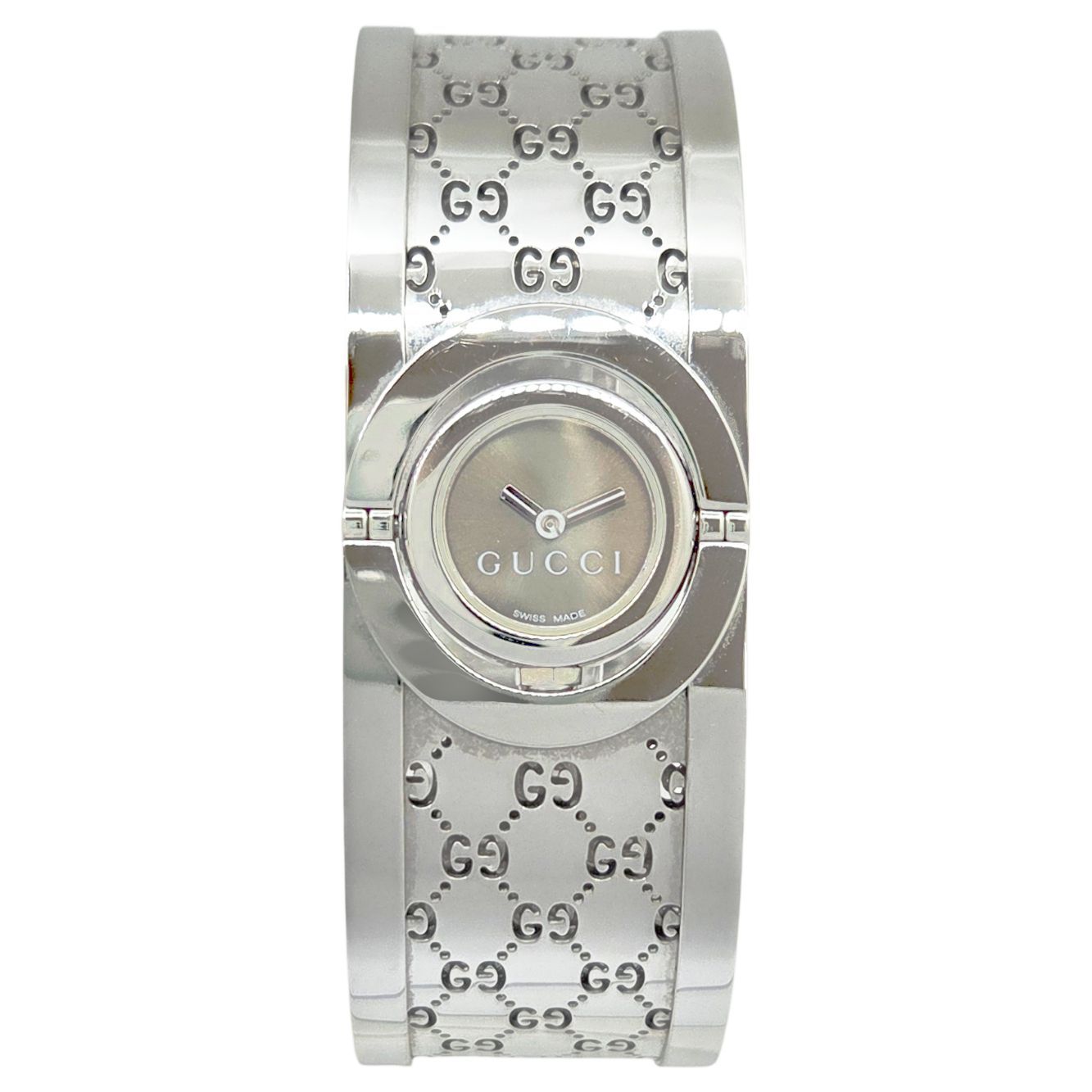 GUCCI グッチ バングルウォッチ トワール クオーツ ステンレス シルバー ブラウン文字盤 バングル レディース ブランドギャラリー