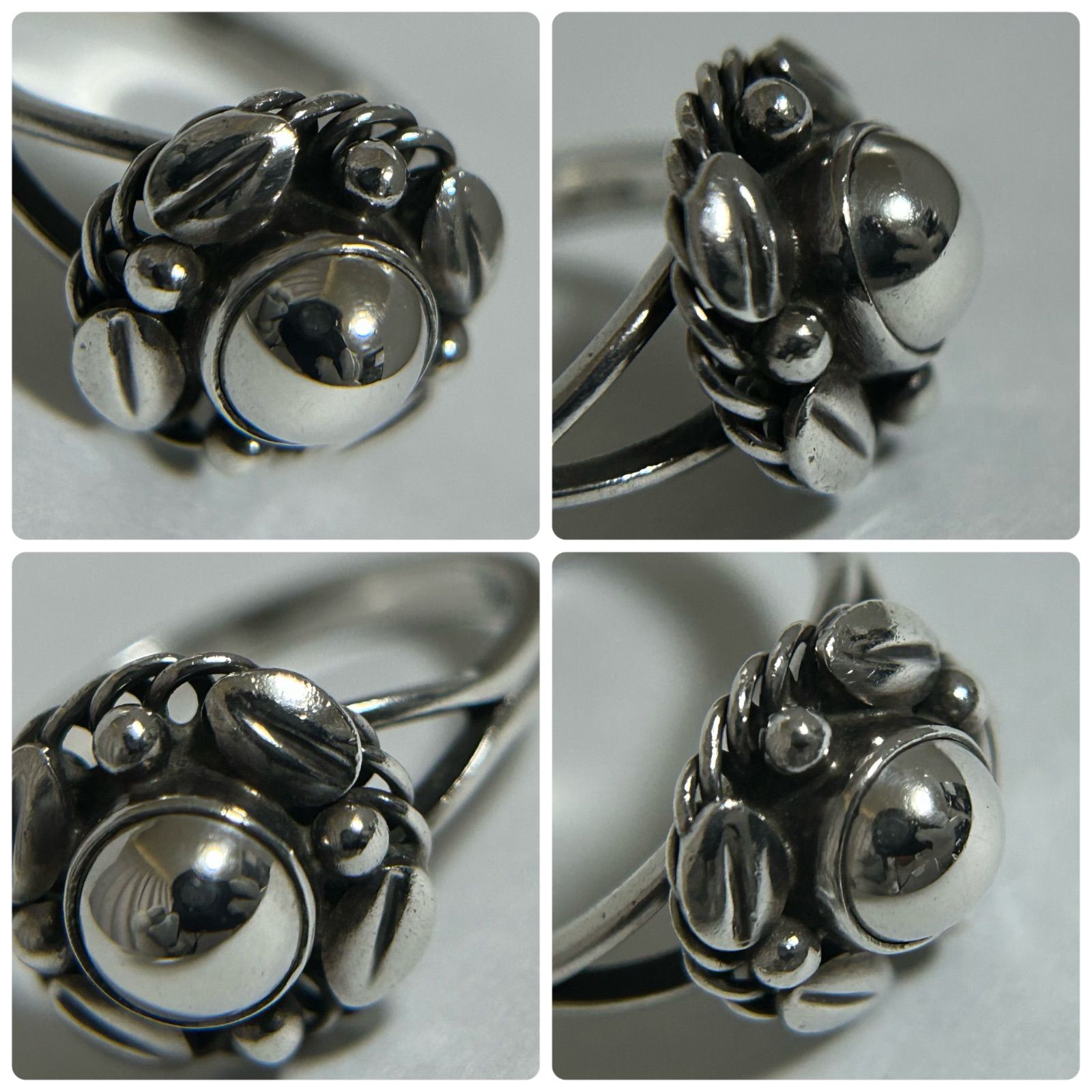 専用　SALE ジョージジェンセン リング　9号 ジョージジェンセン リング 指輪 フラワー ヴィンテージ AG925 約9号