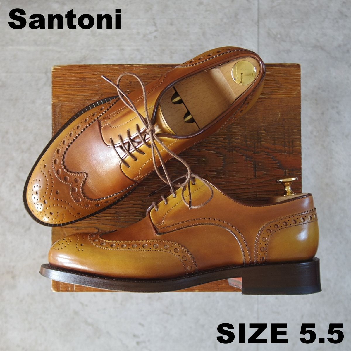 極美品☆(伊)サントーニ SIZE 5.5【上級☆グッドイヤーウェルテッド