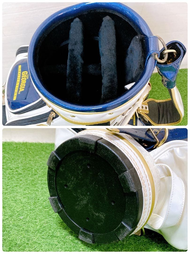  N ジョージア エナメル キャディバッグ 9 5型 3点式 パター ゴルフバッグ キャディバッグ ゴルフ