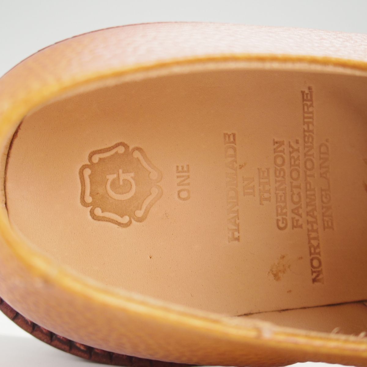 英 グレンソン 6.5 G 高額 THE TRIPLE WELT トリプルウェルト G-ONEライン プレーントゥ グレインレザー 薄茶 GRENSON o 260 ドレス ビジネスシューズ ブーツ 革靴