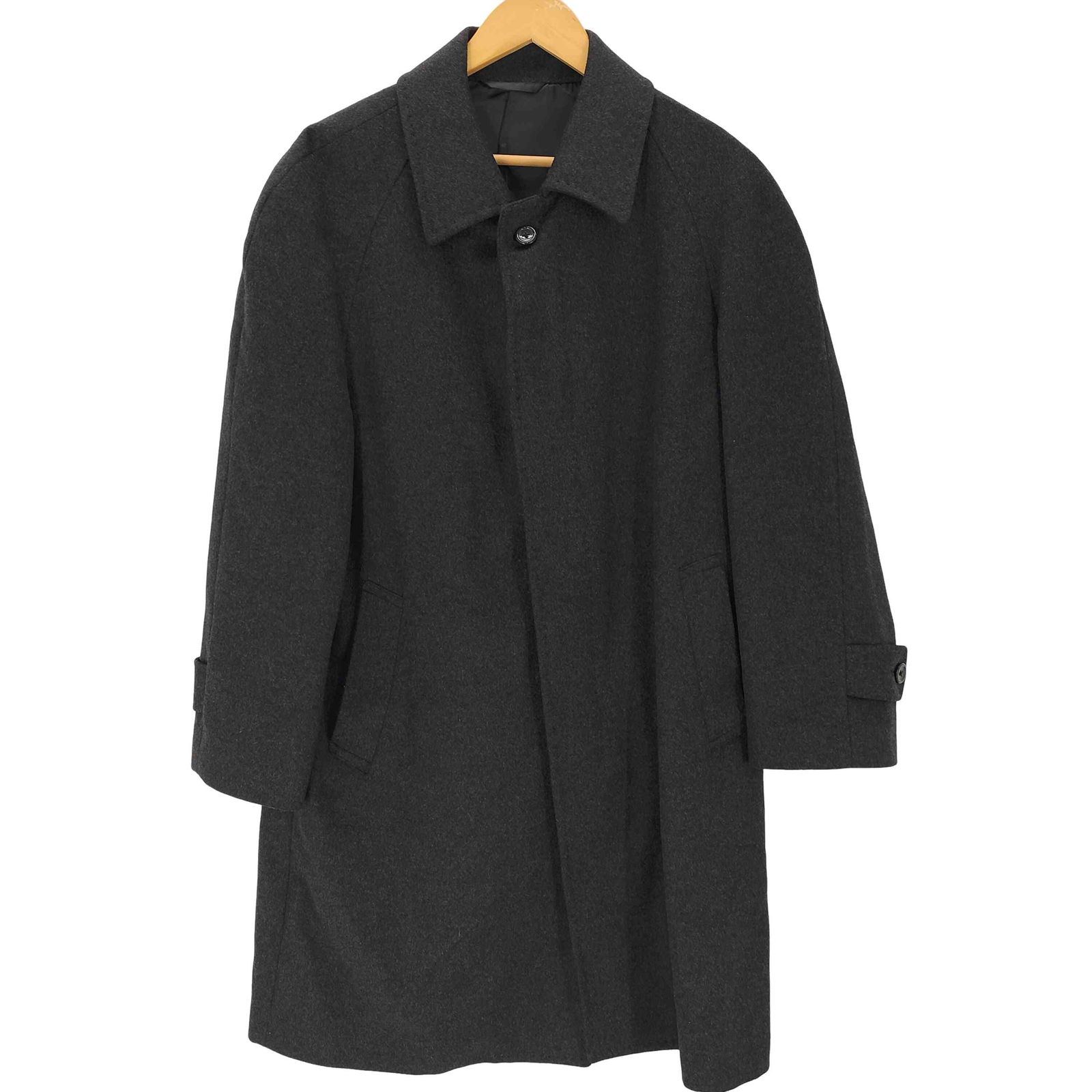 ユーズドフルギ 古着 カシミヤ100 比翼ステン コート メンズ JPN M