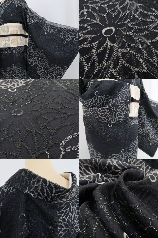 ❁tomihisa❁新品 オーガンジー 菊 着物“菊の花影に我が身を映し心留め