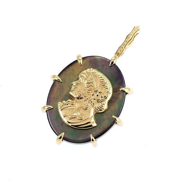 アガット/agete K10YG 黒蝶シェル ペンダントトップ - メルカリ