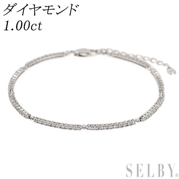 K18WG ダイヤモンド ブレスレット 1.00ct テニス - メルカリ