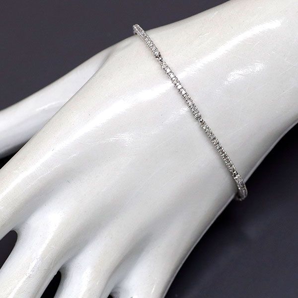 K18WG ダイヤ　ブレスレット K18WG ダイヤモンド ブレスレット 1.00ct テニス - メルカリ