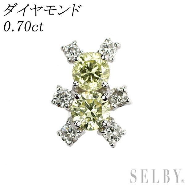 K 18 WG ダイヤモンド ピンブローチ 0.70 ct ベア クマ アニマル