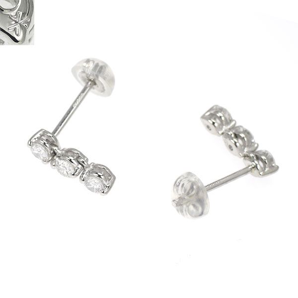 トリロジー Pt900 ダイヤモンド ピアス 0.50ct スリーストーン - メルカリ
