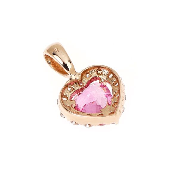 【新品 日本製】 K18 イニシャル ピンク ダイヤモンド ペンダントトップ 新品 K18PG ハートシェイプ ピンクサファイア ダイヤモンド ペンダント