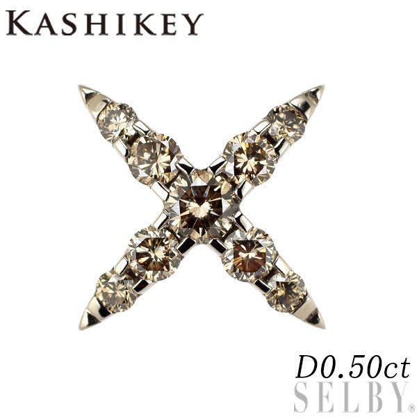カシケイ K18BG ブラウン ダイヤモンド ピンブローチ 0.50ct