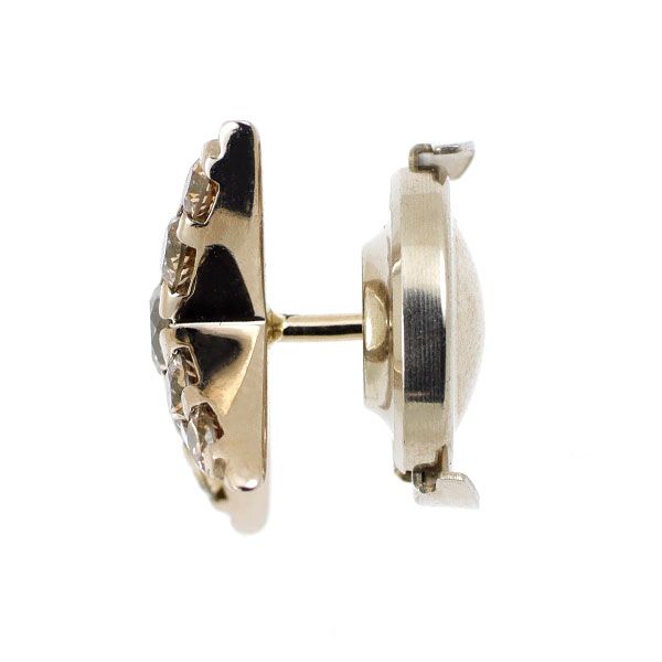 カシケイ K 18 BG ブラウン ダイヤモンド ピンブローチ 0.50 ct ネイキッド