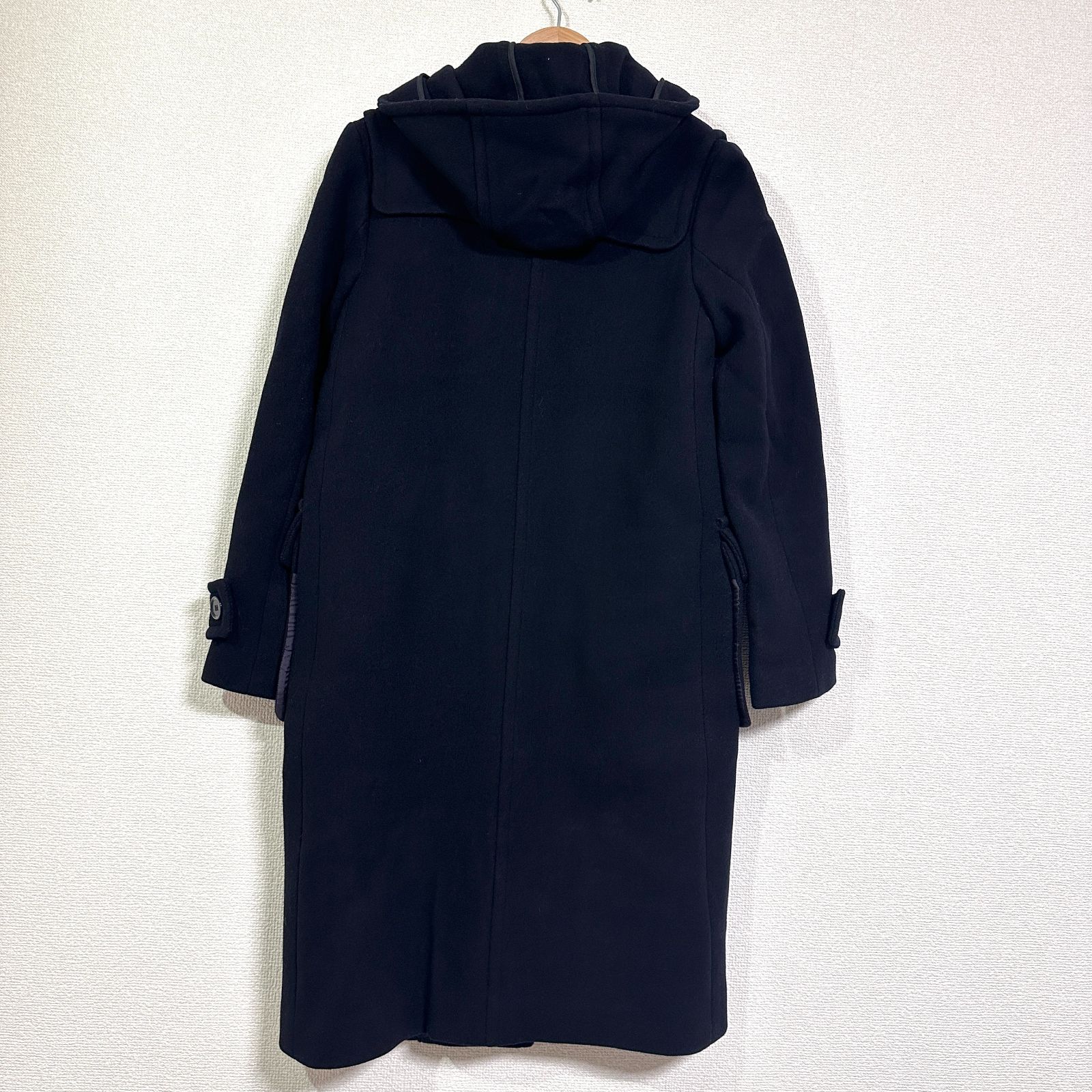 美品 RIVE DROITE リヴドロワ/ロングダッフルコート ウール 黒 36 RIVE DROITE ロングダッフルコート ベーシックデザイン ウール100