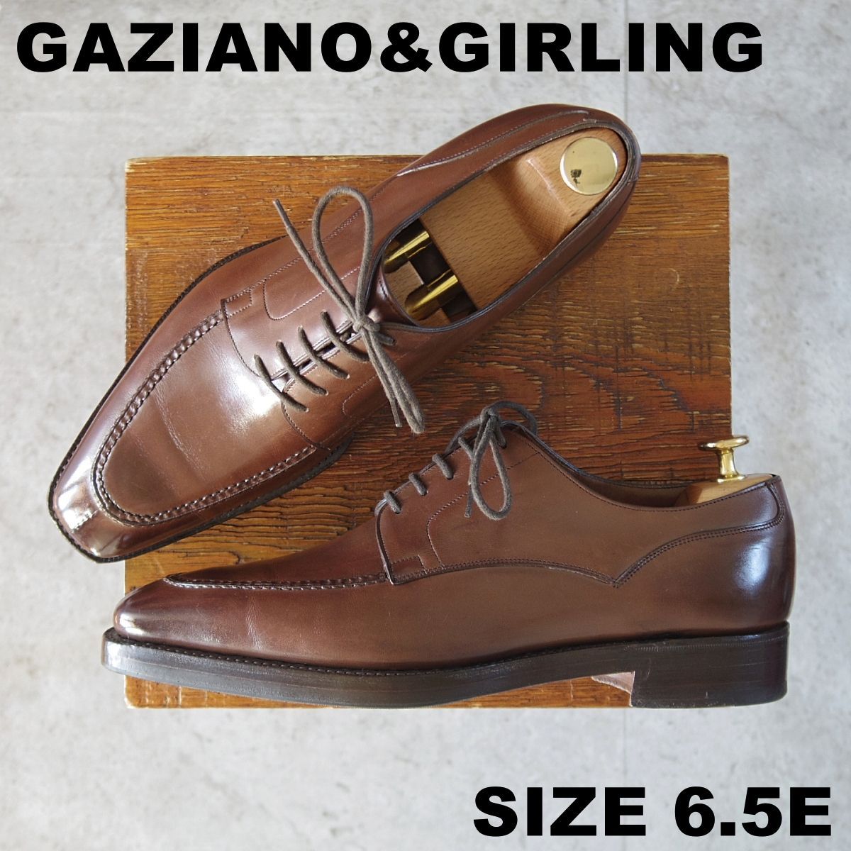 上 英 ガジアーノ ガーリング 6 5 E 定価 253 000 EG ドーバー似寄モデル ISHAM TG 73ラスト Uチップ 濃茶 GAZIANO GIRLING o 265