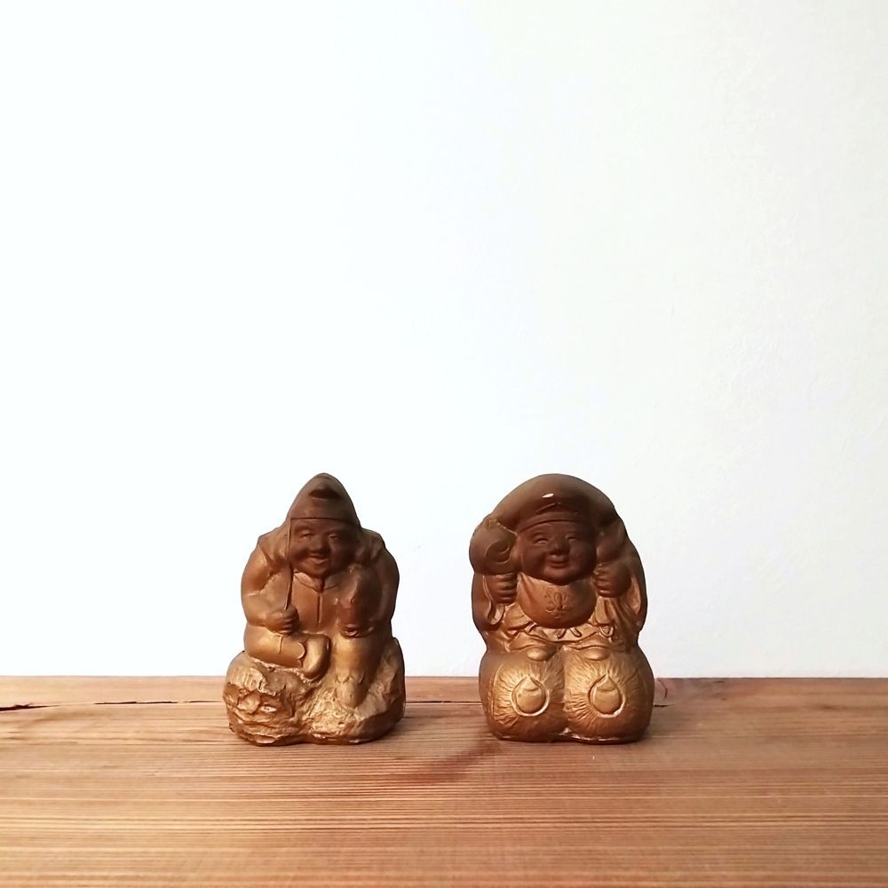 小さな恵比寿天 昭和初期 鋳物 恵比須様 七福神 骨董 古美術