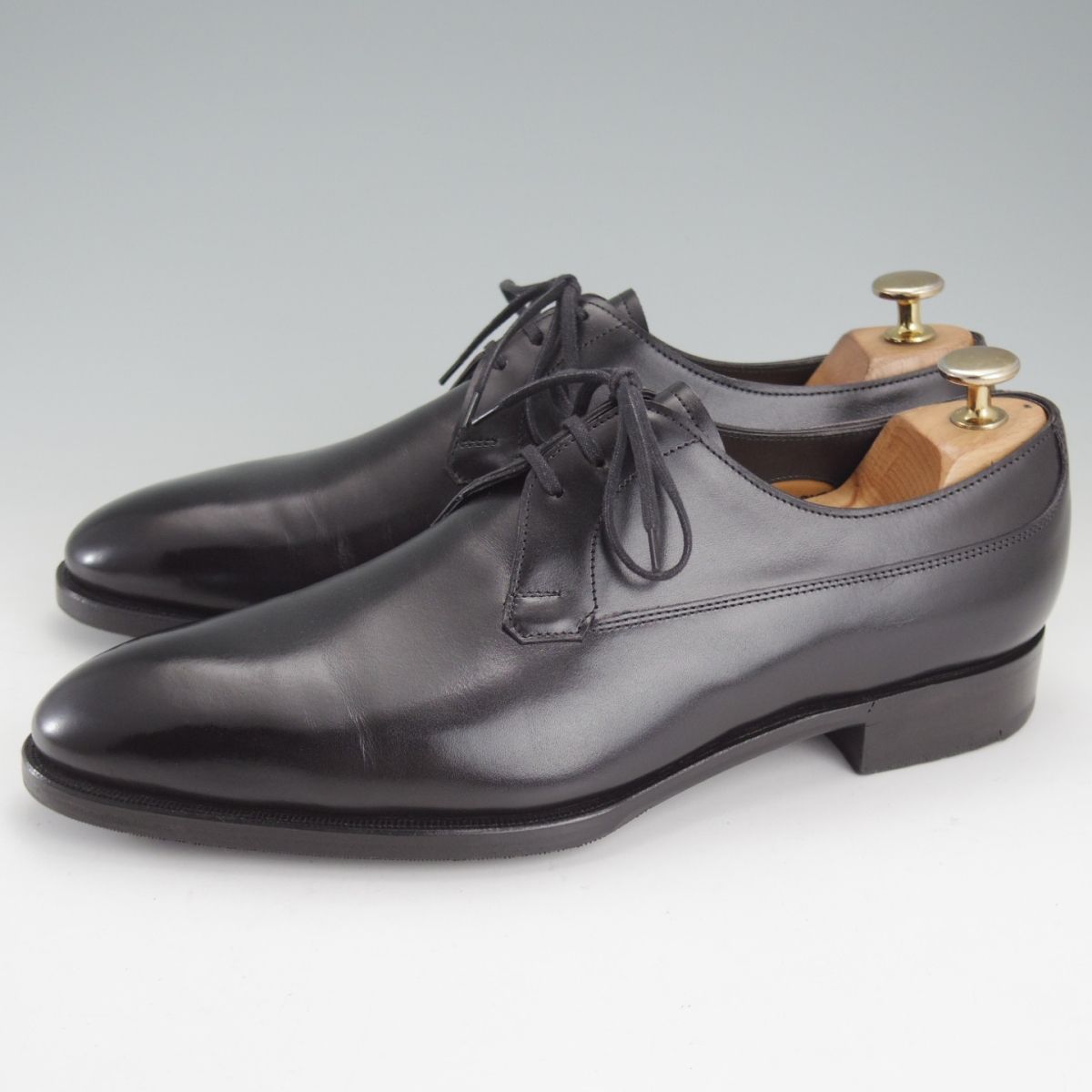 エドワードグリーン 7 E 定価20万円以上 Vフロント 915ラスト プレーントゥ カーフ 黒 メンズ EDWARD GREEN o 266