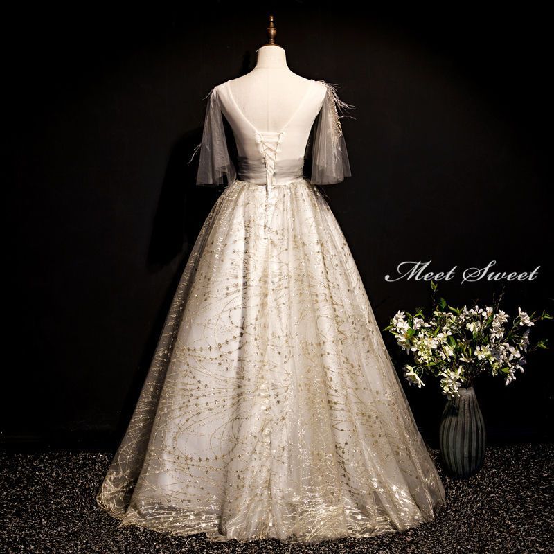 ウェディングドレス ウエディングドレス ドレス 演奏会 結婚式 イブニングドレス 二次会ドレス 花嫁 ロングドレス 発表会 カクテルドレス プリンセスラインドレス シャンパン 透かし パーティードレス コンサート 前撮り 後撮り ブライダル フォーマル