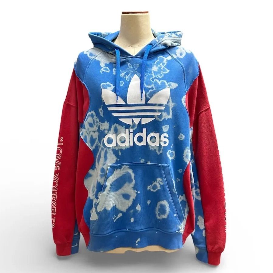 USEDスウェット ドッキングパーカー 古着再構築 販売 ブリーチ加工