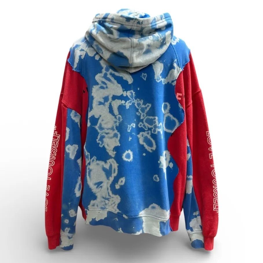 USEDスウェット ドッキングパーカー 古着再構築 販売 ブリーチ加工