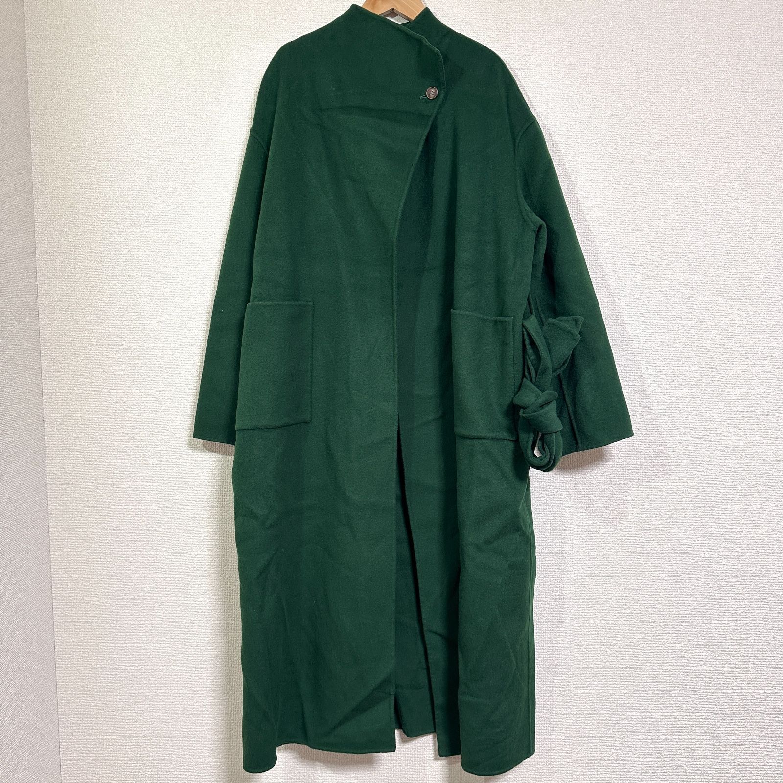 訳あり Ameri STAND COLLAR SCARF COAT ベルト・マフラー付き リバー