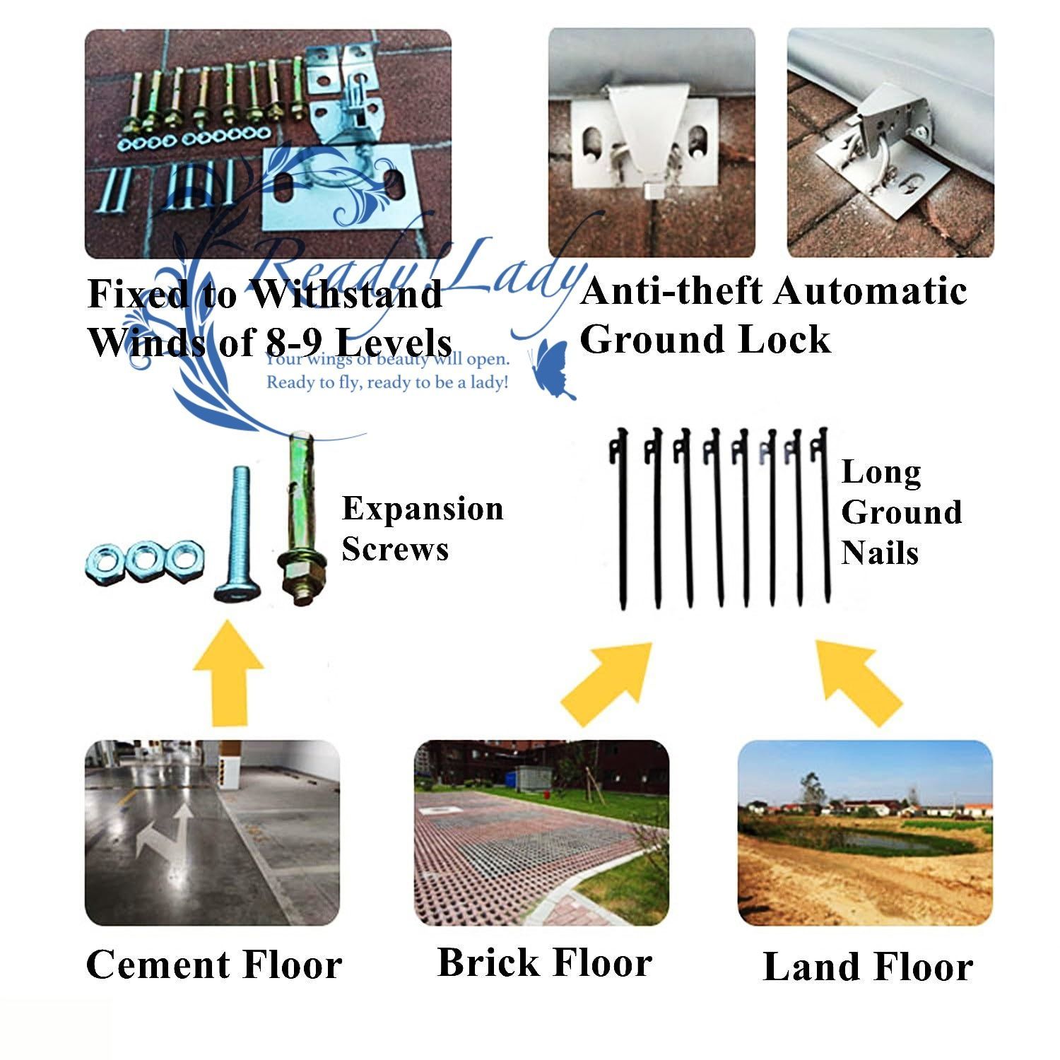 半自動式耐久性バイクシェルター 3.