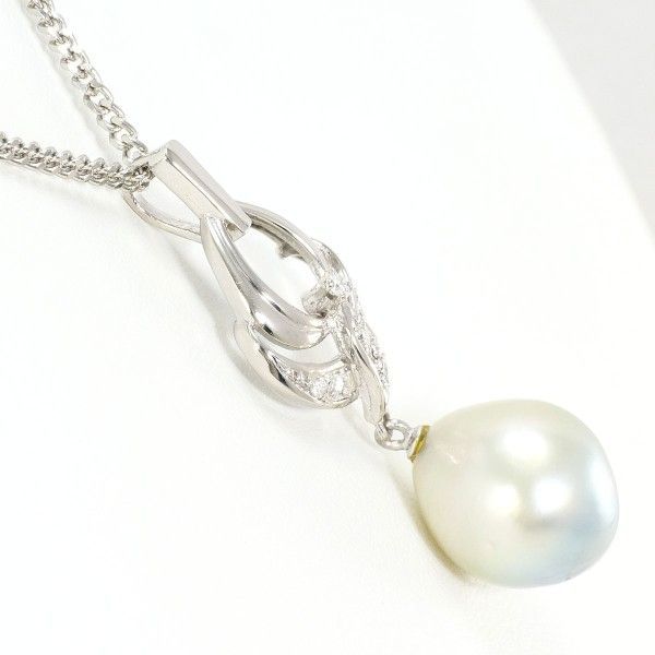 PT900 PT850 ネックレス necklace 黒蝶真珠 ダイヤ カード鑑別書 総