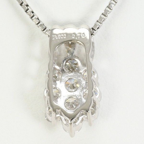 鑑別書付き Pt900 Pt850 43cm D0.50ct 1.20g デザイン チェーン