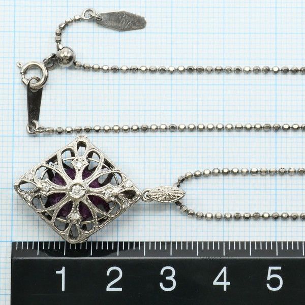 K18WG ネックレス necklace ルビー 6.460 ダイヤ 0.107 カード鑑別書