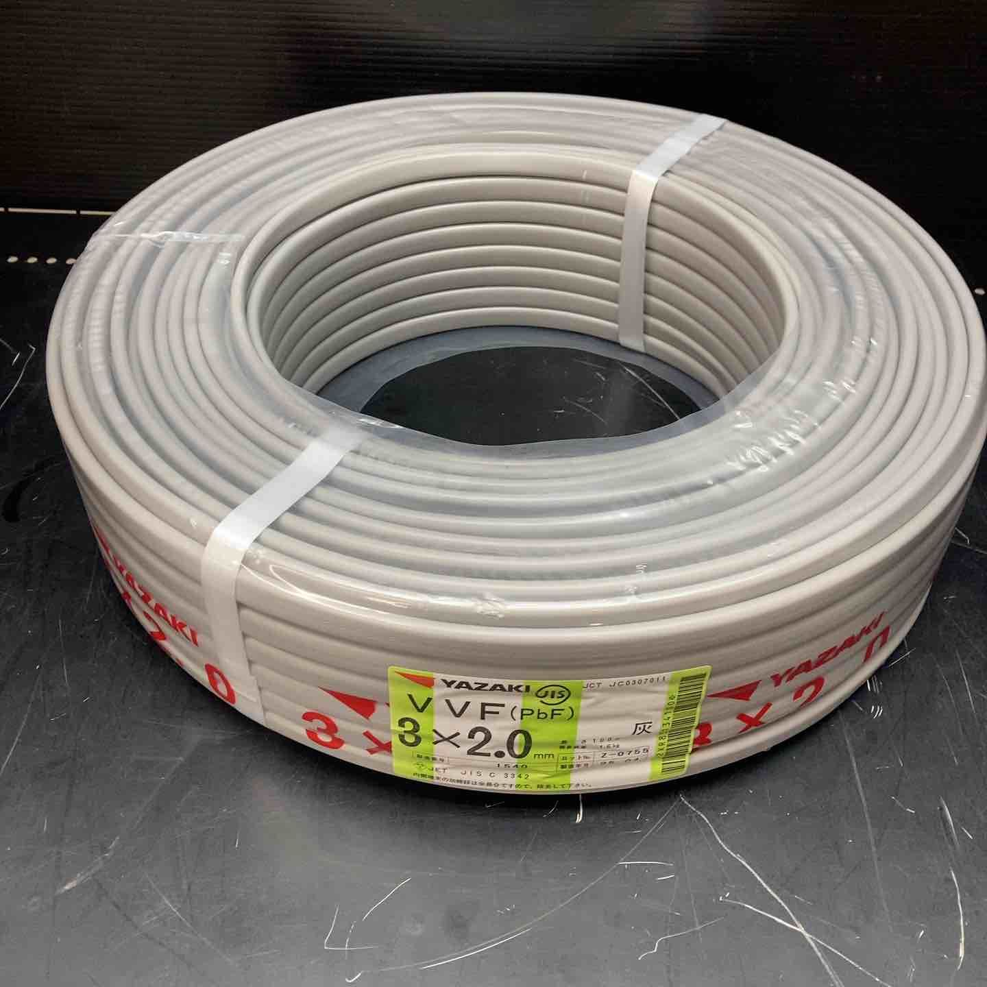 100m巻 VVFケーブル 2.0mm×3芯 レビュー記載で1000円OFF1日
