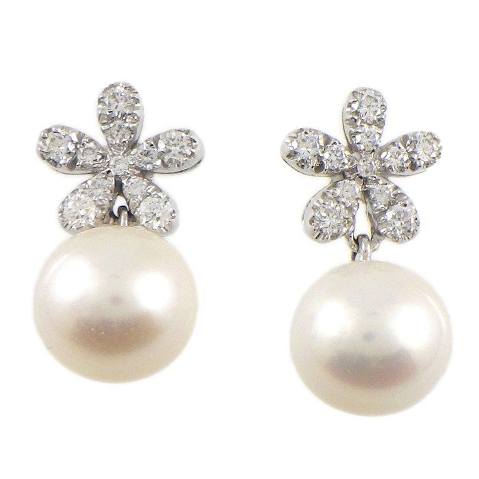 ポンテヴェキオ Ponte Vecchio ピアス フラワーモチーフ パール 8.6mm