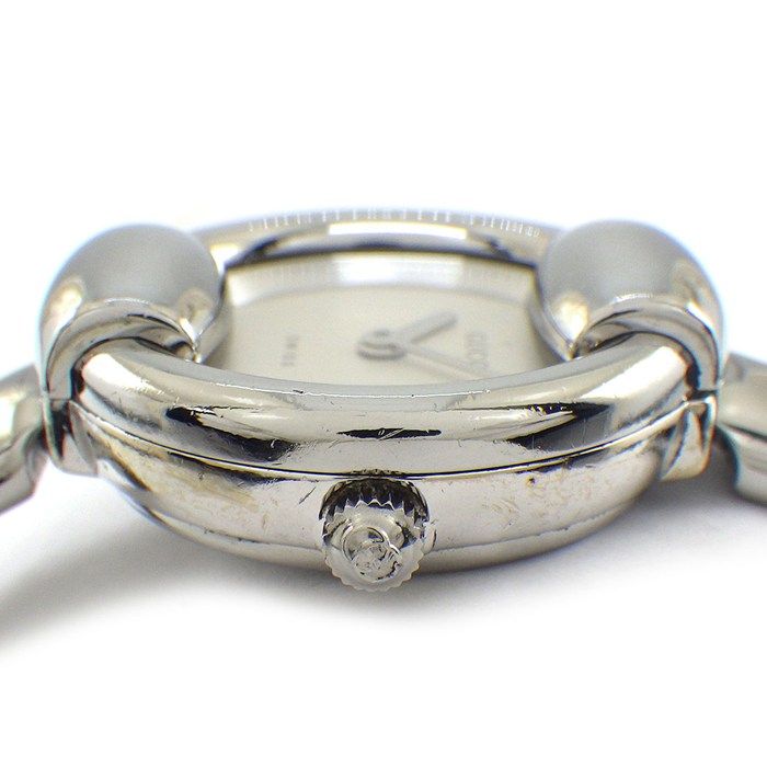 グッチ GUCCI 腕時計 バングルウォッチ ラウンド 1400 L シルバー文字盤 SS クオーツアナログ