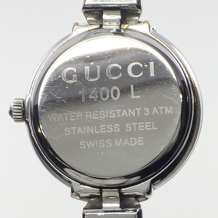  グッチ GUCCI 腕時計 バングルウォッチ ラウンド 1400 L シルバー文字盤 SS クオーツアナログ 腕時計(デジタル) 時計