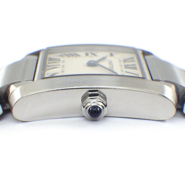 カルティエ Cartier 腕時計 タンクフランセーズSM スクエア アイボリー文字盤 ローマンインデックス SS クオーツアナログ