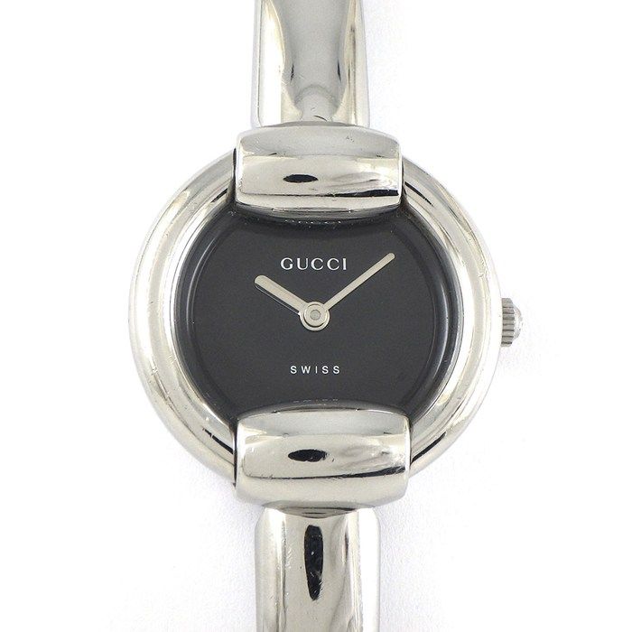 グッチ GUCCI 腕時計 バングルウォッチ ラウンド 1400L ブラック文字盤 SS クオーツアナログ 【中古】 グッチ GUCCI 腕時計 バングルウォッチ 1400L ラウンド ブラック文字盤