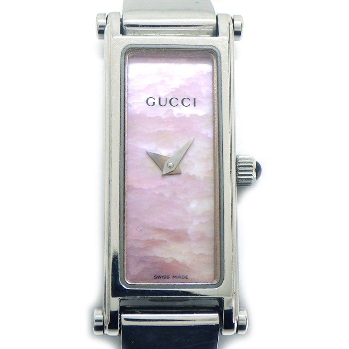 グッチ GUCCI 腕時計 バングルウォッチ 1500L レクタンギュラー ピンク