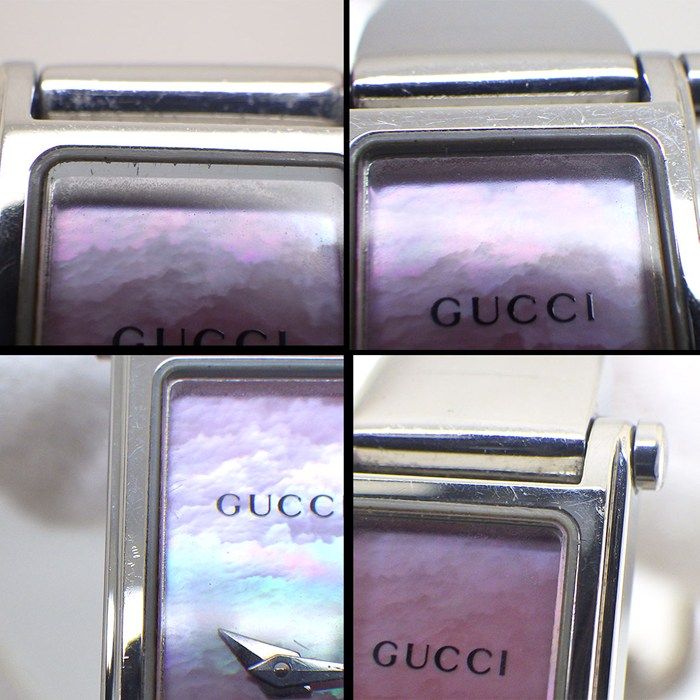 グッチ GUCCI 腕時計 バングルウォッチ 1500L レクタンギュラー ピンク