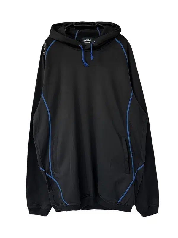 XO asics アシックス オーバーサイズ ベースボール フードTシャツ ブラック