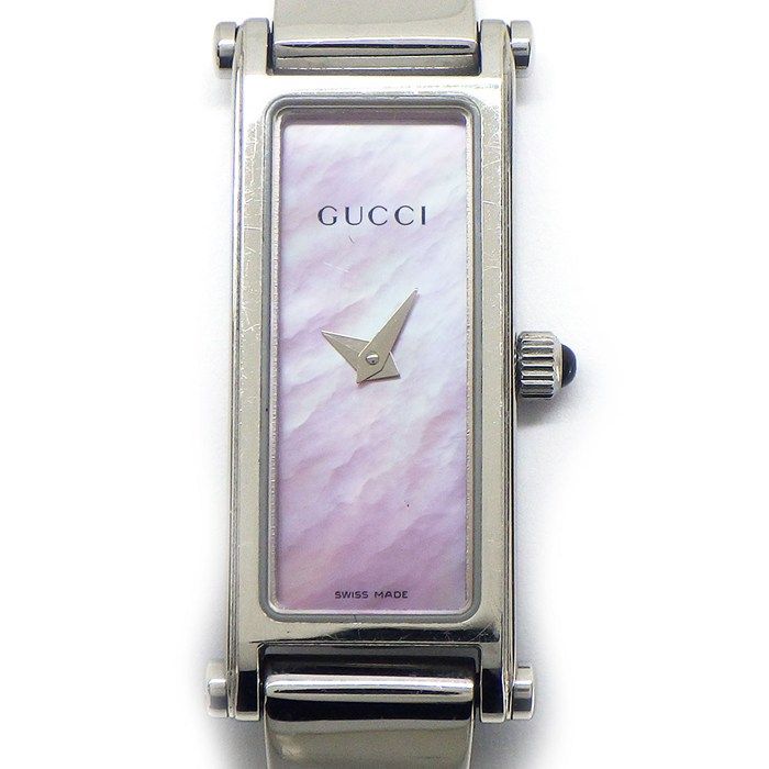 グッチ GUCCI 腕時計 バングルウォッチ 1500L レクタンギュラー ピンク