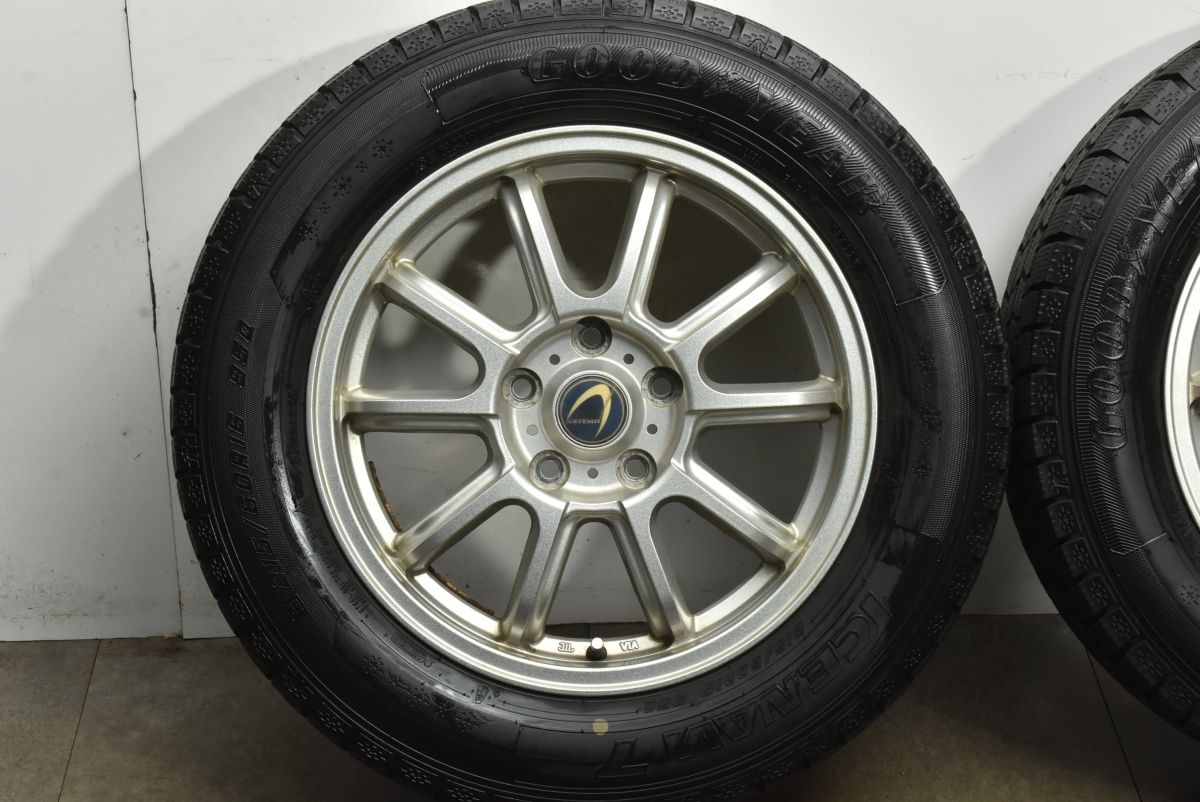  バリ溝 アルテミス 16 in 6 5 J 53 PCD 114 3 グッドイヤー アイスナビ 7 215 60 R ヴェゼル オデッセイ CX 交換用 スタッドレス 16インチ タイヤ ホイールセット