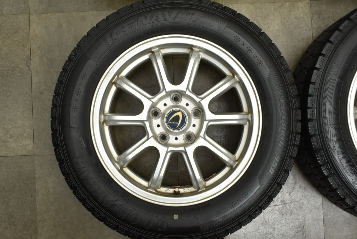 バリ溝 アルテミス 16 in 6 5 J 53 PCD 114 3 グッドイヤー アイスナビ 7 215 60 R ヴェゼル オデッセイ CX 交換用 スタッドレス