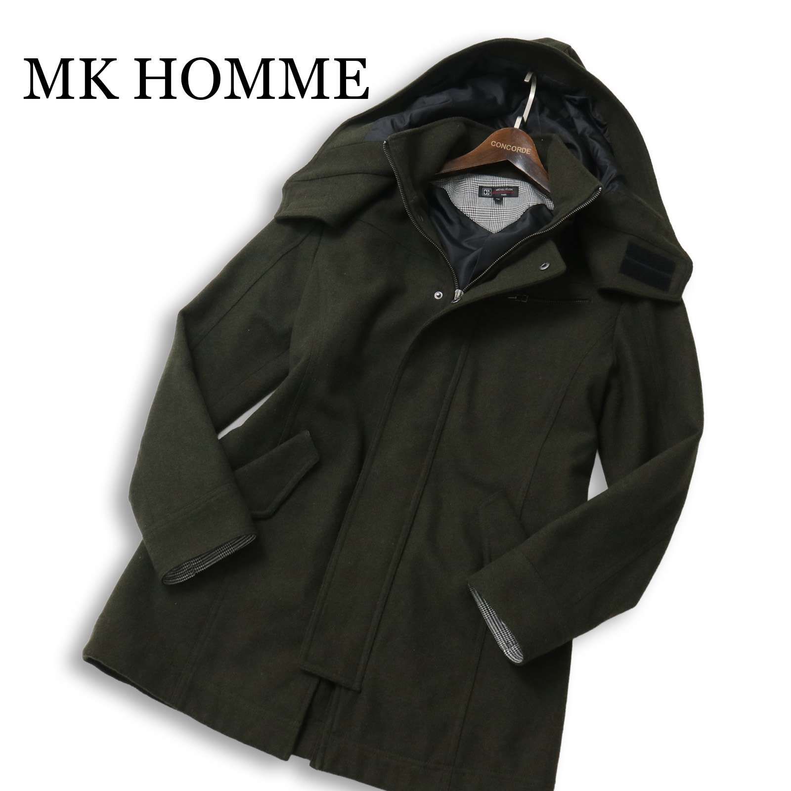 美品MK HOMME ミッシェルクラン オム 秋冬 フード着脱可☆ メルトン
