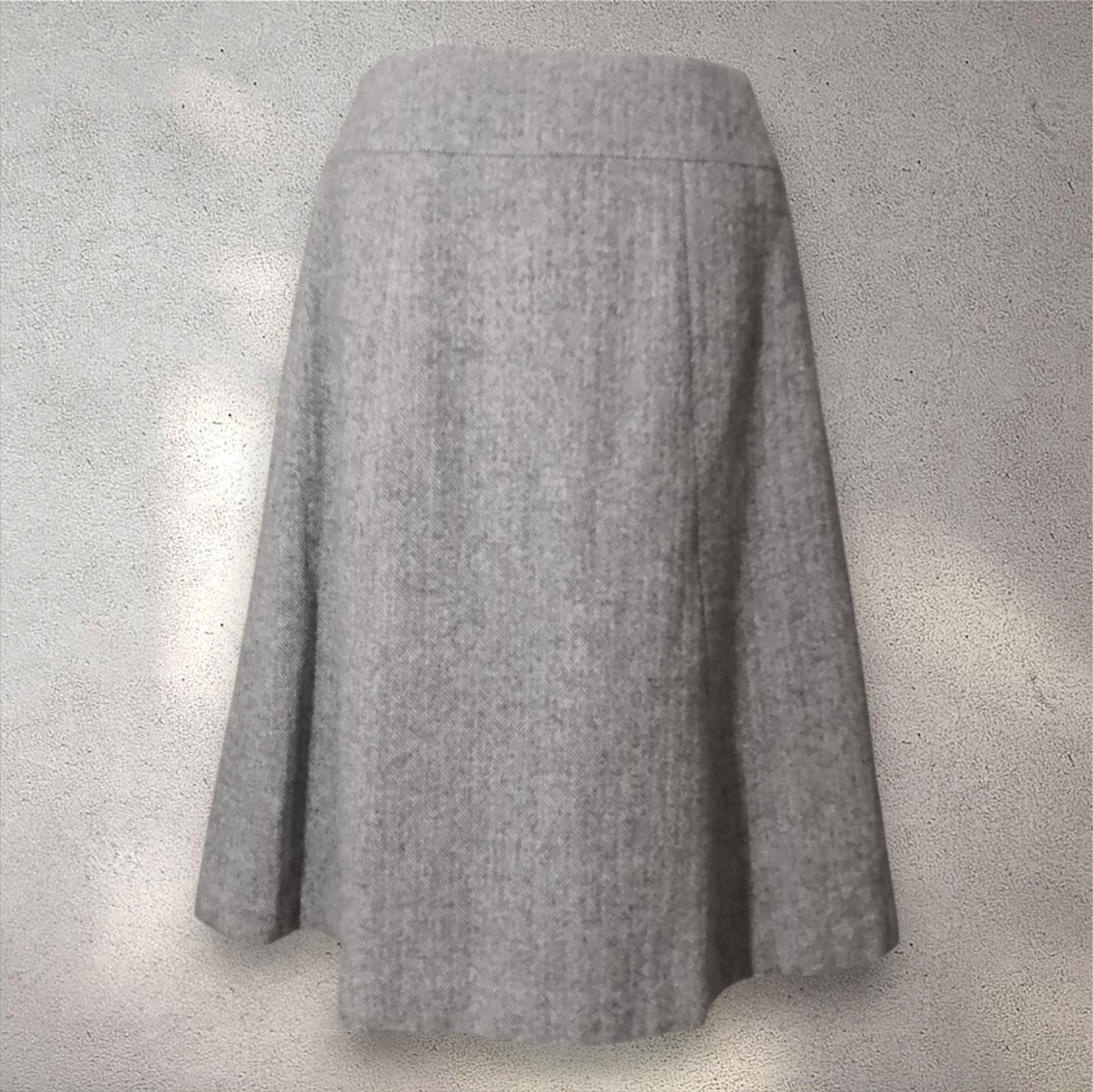 LAURA ASHLEY ローラアシュレイ グレー ツイード ウール・麻混 フレア