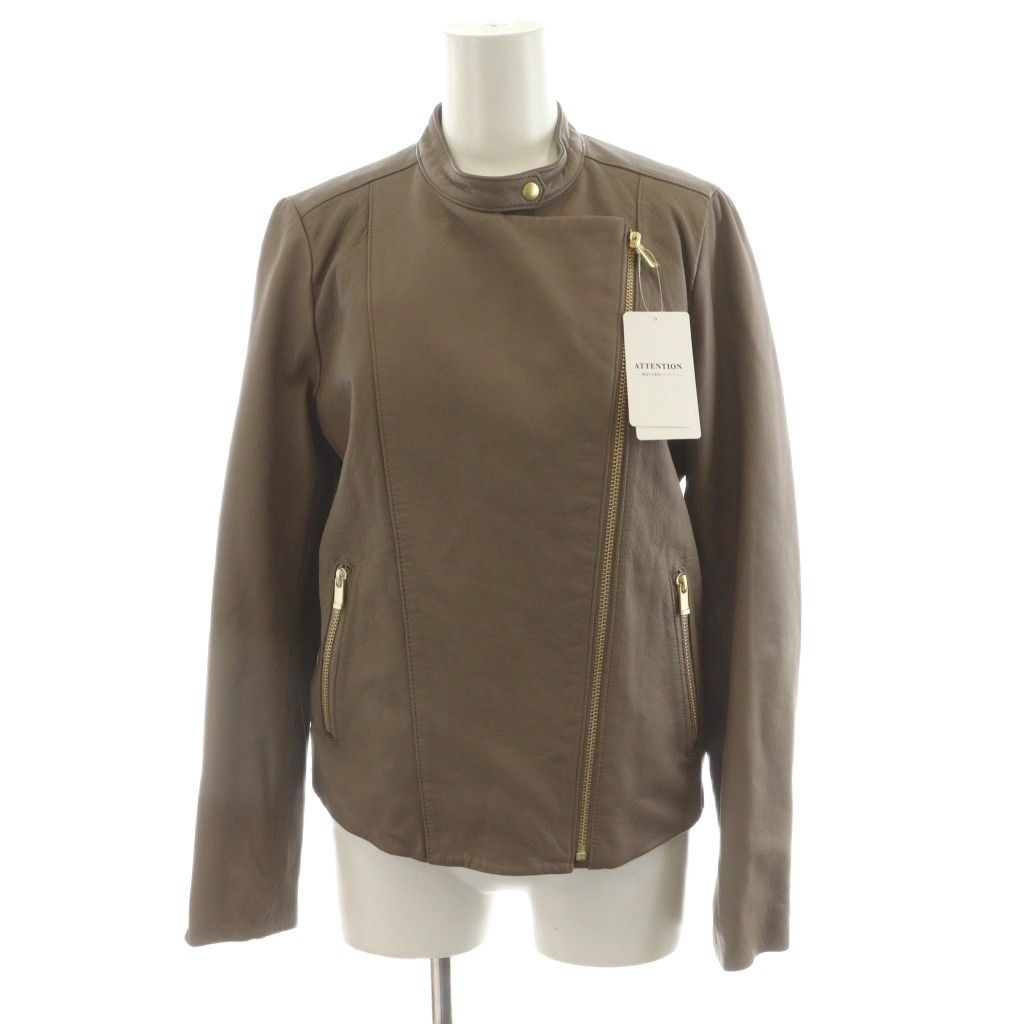 ノーブル NOBLE ソフトラムレザーライダースブルゾン レザージャケット 革ジャン 羊革 40 茶 ブラウン AN 72