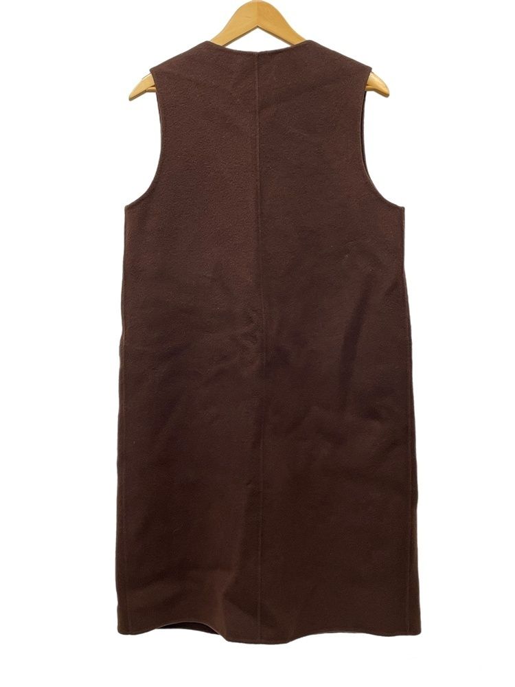 ダイアグラム Diagram ミンクファー ポンポン ロングベスト コート ブラウン 36 601 LT-38