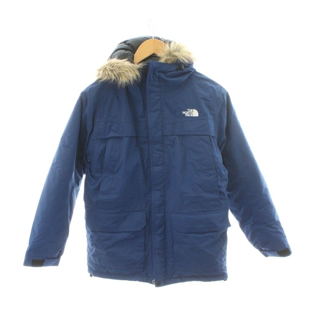 ザノースフェイス THE NORTH FACE ジュニア マクマードパーカー ダウンジャケット ロゴ フード ファー アウター 150 青 ブルー AN 44