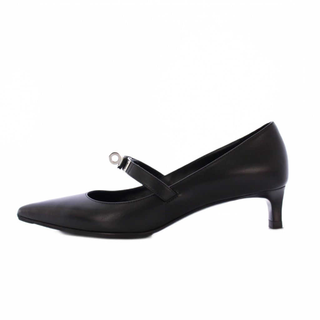 エルメス HERMES Kiara キアラ ケリーバックル パンプス レザー 37 黒 KH