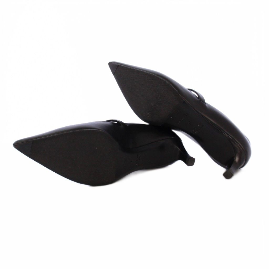  エルメス HERMES Kiara キアラ ケリーバックル パンプス レザー 37 黒 KH ハイヒール パンプス パンプス