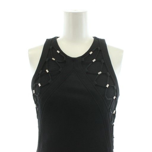 グッチ GUCCI ワンピース ミモレ ロング ノースリーブ XS 黒 ブラック